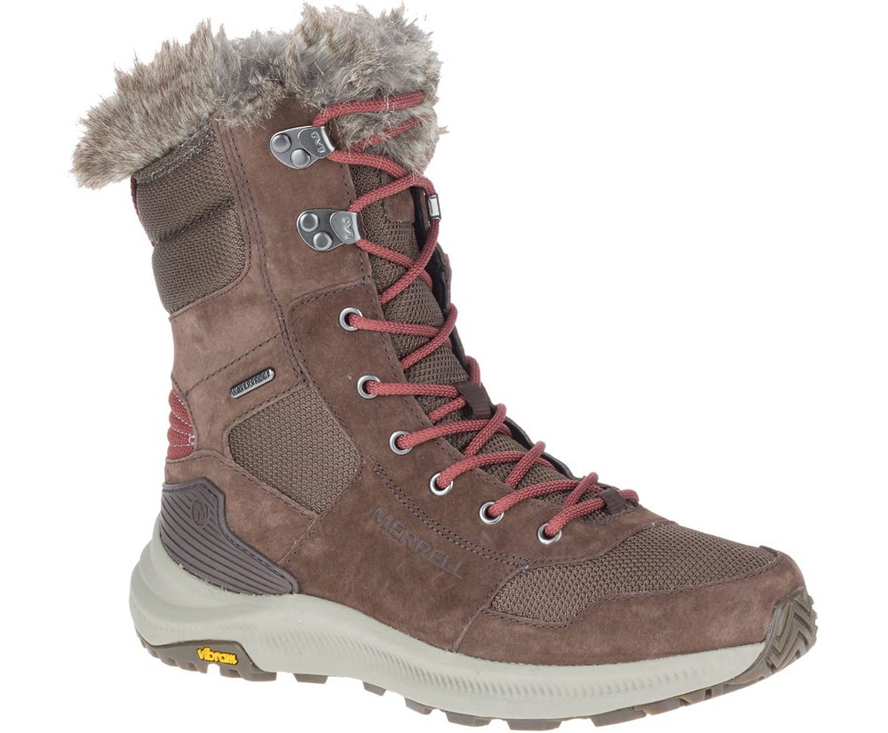 Botas Mujer - Merrell Ontario Tall Polar Waterproof - Marrones - DGNA-29576